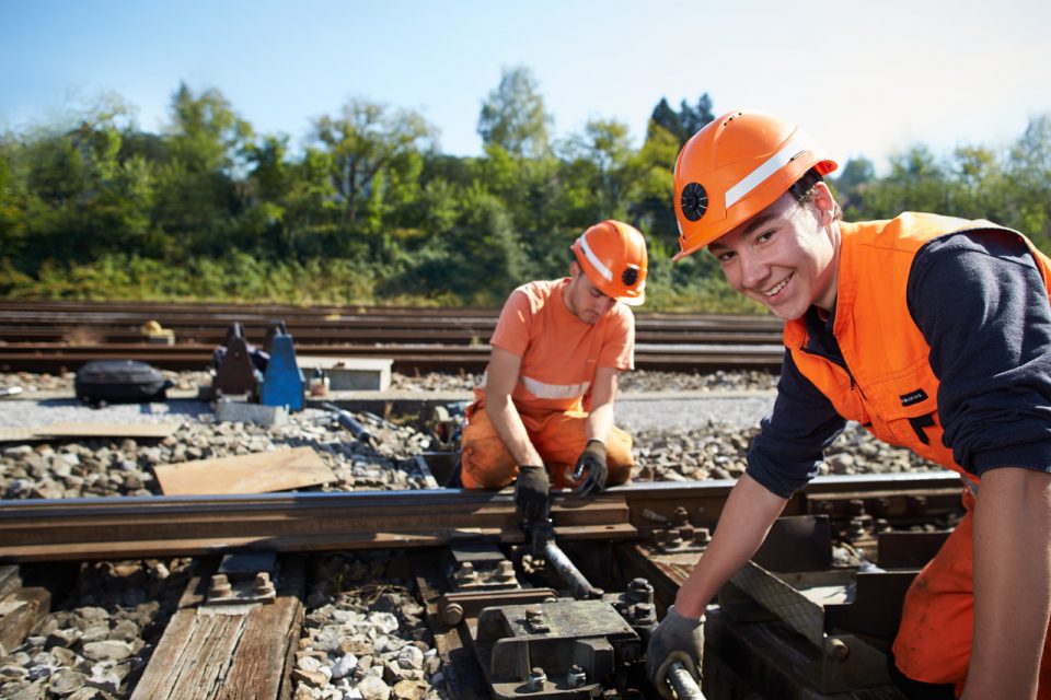 Construction work on Swiss railway. Photo: SBB