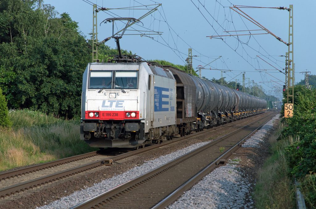Freight train on the Betuwe Route between Germany and the Netherlands. Photo credit: Rob Dammers