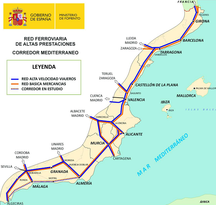 Mediterranean Railway Corridor. Photo credit: Spanish Government