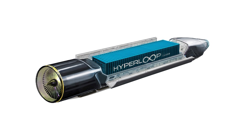Container in Hyperloop, source: Hyperloop Technologies