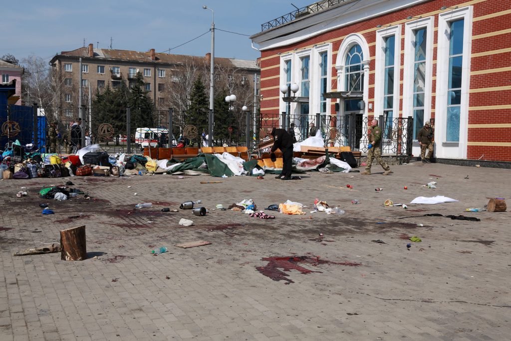 Kramatorsk railway station after being bombed. Source: armyinform.com.ua/Wikimedia Commons